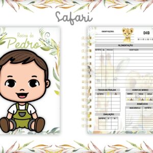rotina do bebe safari chic arquivo digital papel e scrapbook
