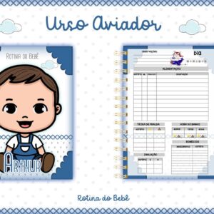 rotina do bebe ursinho aviador menino arquivo digital miolo digital