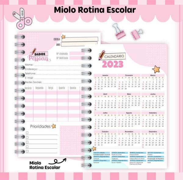 Rotina Escolar Menina - Arquivo Digital