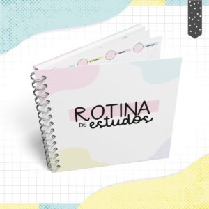 rotinas de estudos menina arquivo digital papelaria personalizada