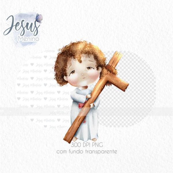 Santinhos Católicos Jesus Menino Ilustrações Aquareladas