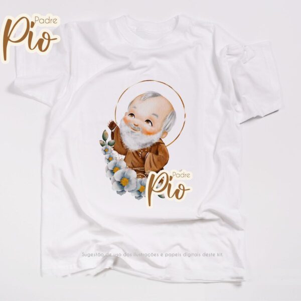 Santinhos Png Padre Pio Kit Digital Aquarelado Religioso 6