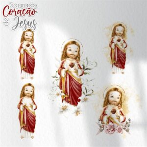 Santinhos Sagrado Coração de Jesus: Kit Personalizado