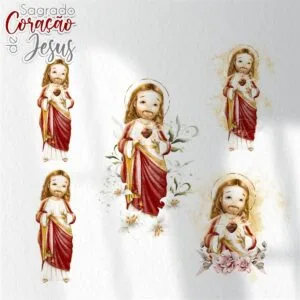 Santinhos Sagrado Coração de Jesus: Kit Personalizado