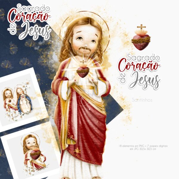 Santinhos Sagrado Coração de Jesus: Kit Personalizado
