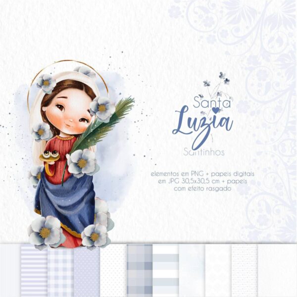 Santinhos Santa Luzia Png Ilustrações Imagens Aquareladas