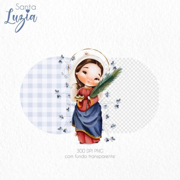 Santinhos Santa Luzia Png Ilustrações Imagens Aquareladas