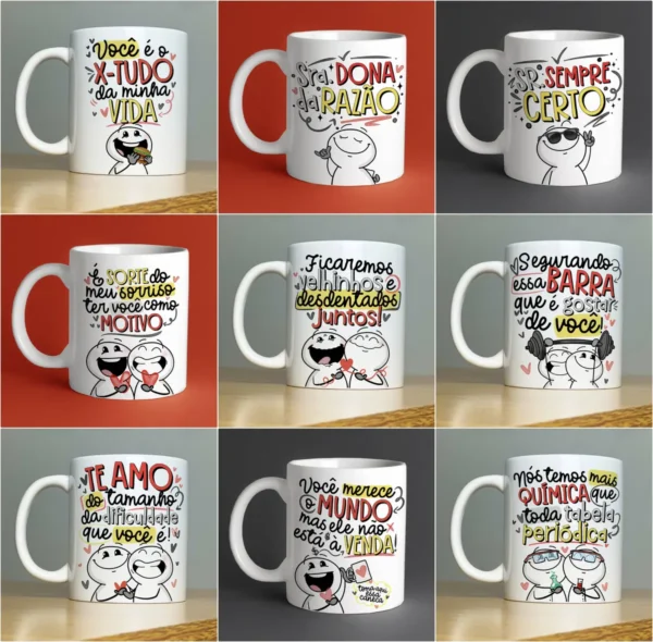 Seleção Premium de Artes para Caneca do Dia dos Namorados