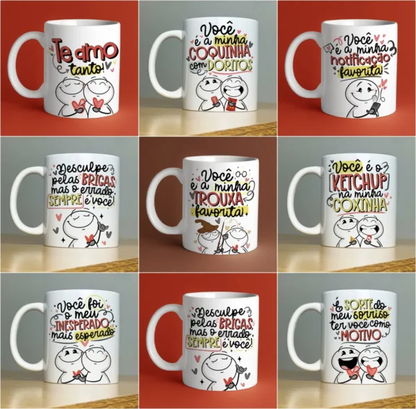 Seleção Premium de Artes para Caneca do Dia dos Namorados