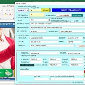 Sistema Controle Imóveis Aluguel Residencial Comercial Excel
