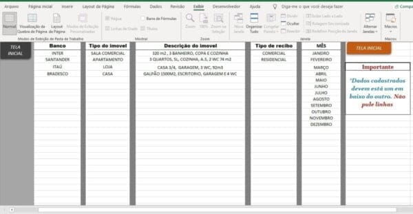 Sistema Controle Imóveis Aluguel Residencial Comercial Excel