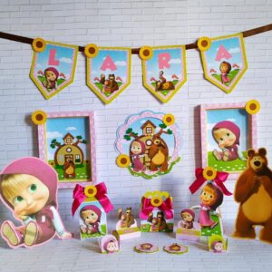 so um bolinho marsha e o urso arquivo digital kit festa pronta infantil