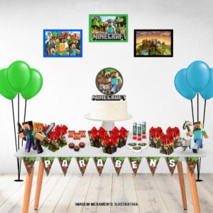 so um bolinho minecreft arquivo digital decoracao festa infantil
