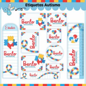 Tags Escolares Etiqueta Autismo V2 - Arquivo de Corte