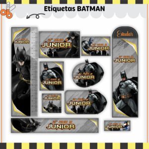 Tags Escolares Etiqueta Batman V2 - Arquivo de Corte