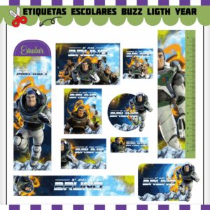 Tags Escolares Etiqueta Buzz Light Year - Arquivo de Corte
