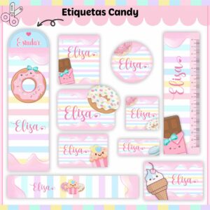 Tags Escolares Etiqueta Candy - Arquivo de Corte