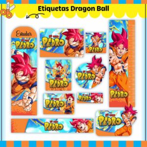 Tags Escolares Etiqueta Dragon Ball - Arquivo de Corte