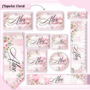 Tags Escolares Etiqueta Floral - Arquivo de Corte