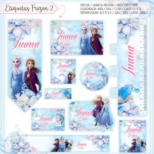 Tags Escolares Etiqueta Frozen 2 - Arquivo de Corte