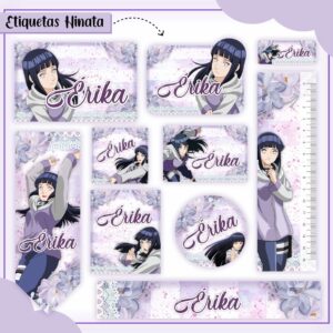 Tags Escolares Etiqueta Hinata - Arquivo de Corte