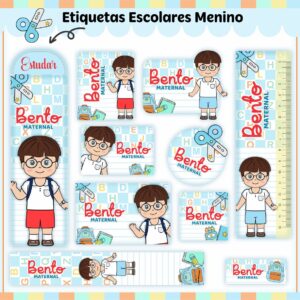 Tags Escolares Etiqueta Kit Aluninhos - Arquivo de Corte