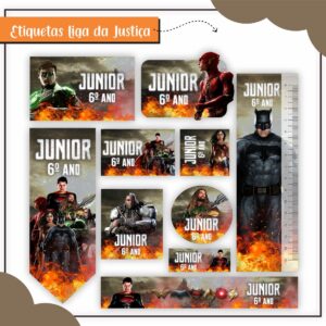 Tags Escolares Etiqueta Liga da Justiça - Arquivo de Corte