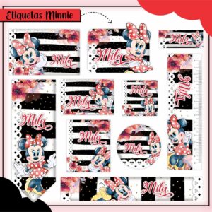 Tags Escolares Etiqueta Minnie Vermelha - Arquivo de Corte