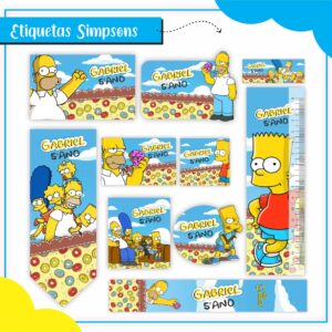 Tags Escolares Etiqueta Os Simpsons - Arquivo de Corte