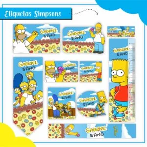 Tags Escolares Etiqueta Os Simpsons - Arquivo de Corte