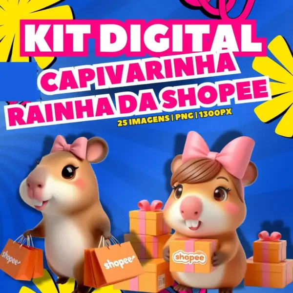 Tema Capivara Shopee Em Kit Digital Para Sublimacao E Scrap 4