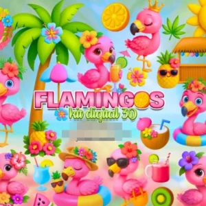 Tema Flamingo: Arquivo PNG Ideal para Criativos Digitais