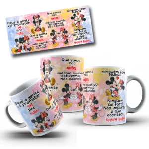 Templates Editáveis de Mickey e Minnie para Canecas Personalizadas