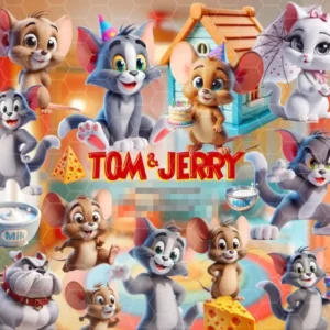 Tom e Jerry Kit Digital em PNG para Criação de Papelaria