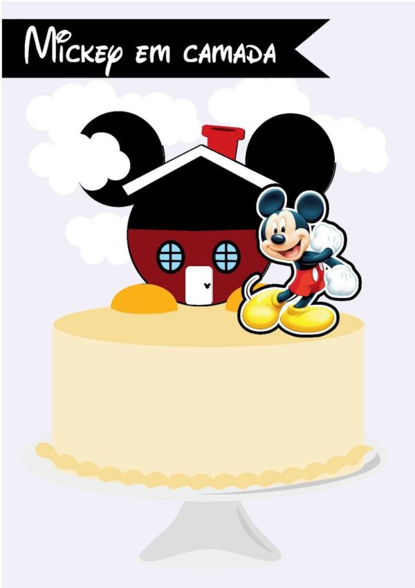 Topo Bolo Mickey Camadas - Arquivo Digital