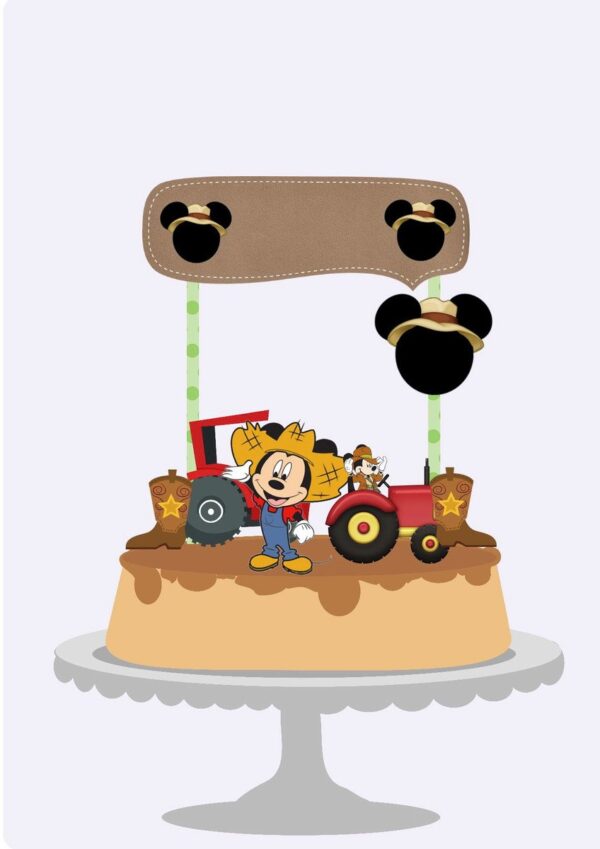 Topo Bolo Mickey Fazendinha - Arquivo Digital