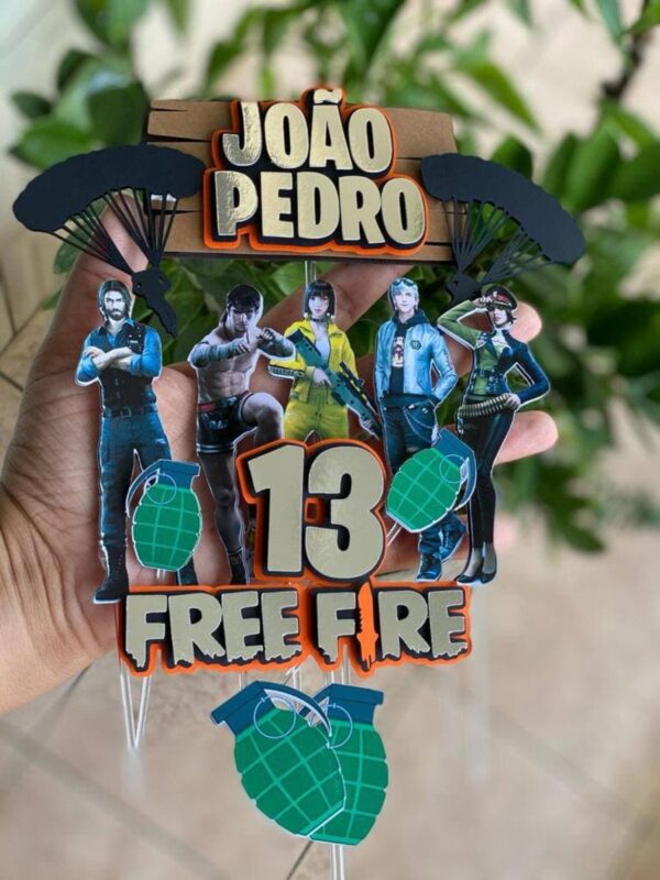 Topo de Bolo Free Fire Camadas - Arquivo Digital