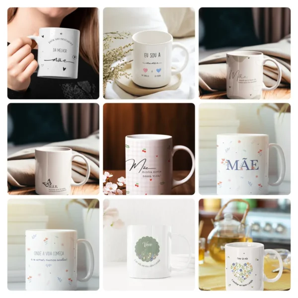 Transforme Canecas em Presentes com Nosso Kit de Dia das Mães