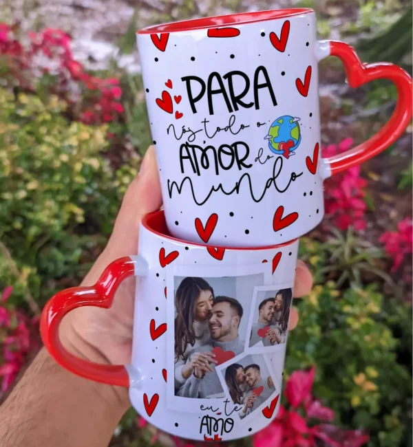 Transforme Canecas em Presentes de Amor com Artes Editáveis