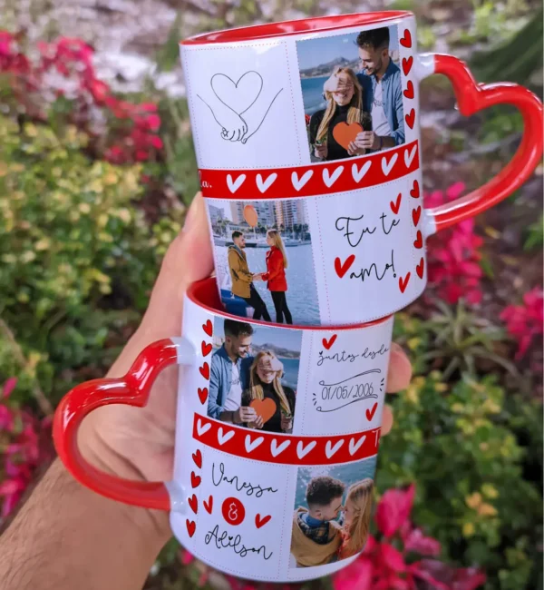 Transforme Canecas em Presentes de Amor com Artes Editáveis