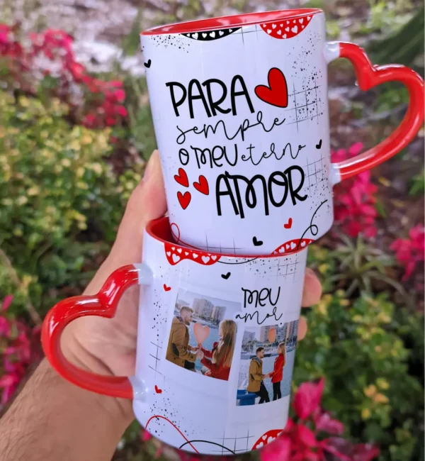 Transforme Canecas em Presentes de Amor com Artes Editáveis