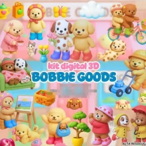 Transforme com o Kit Bobbie Goods 3D para Sublimação PNG