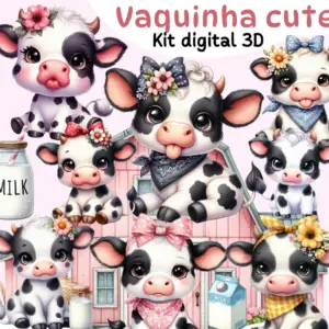 Vaquinha Em Png Kit Completo Para Scrap E Sublimacao 2