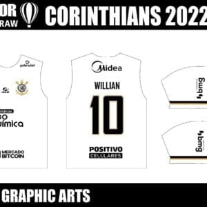 Vetor Template Camisa 1 Corinthians 2022 2023 Corel Cdr