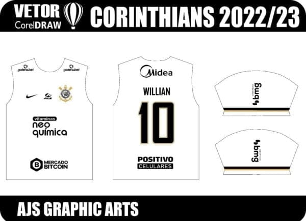 Vetor Template Camisa 1 Corinthians 2022 2023 Corel Cdr